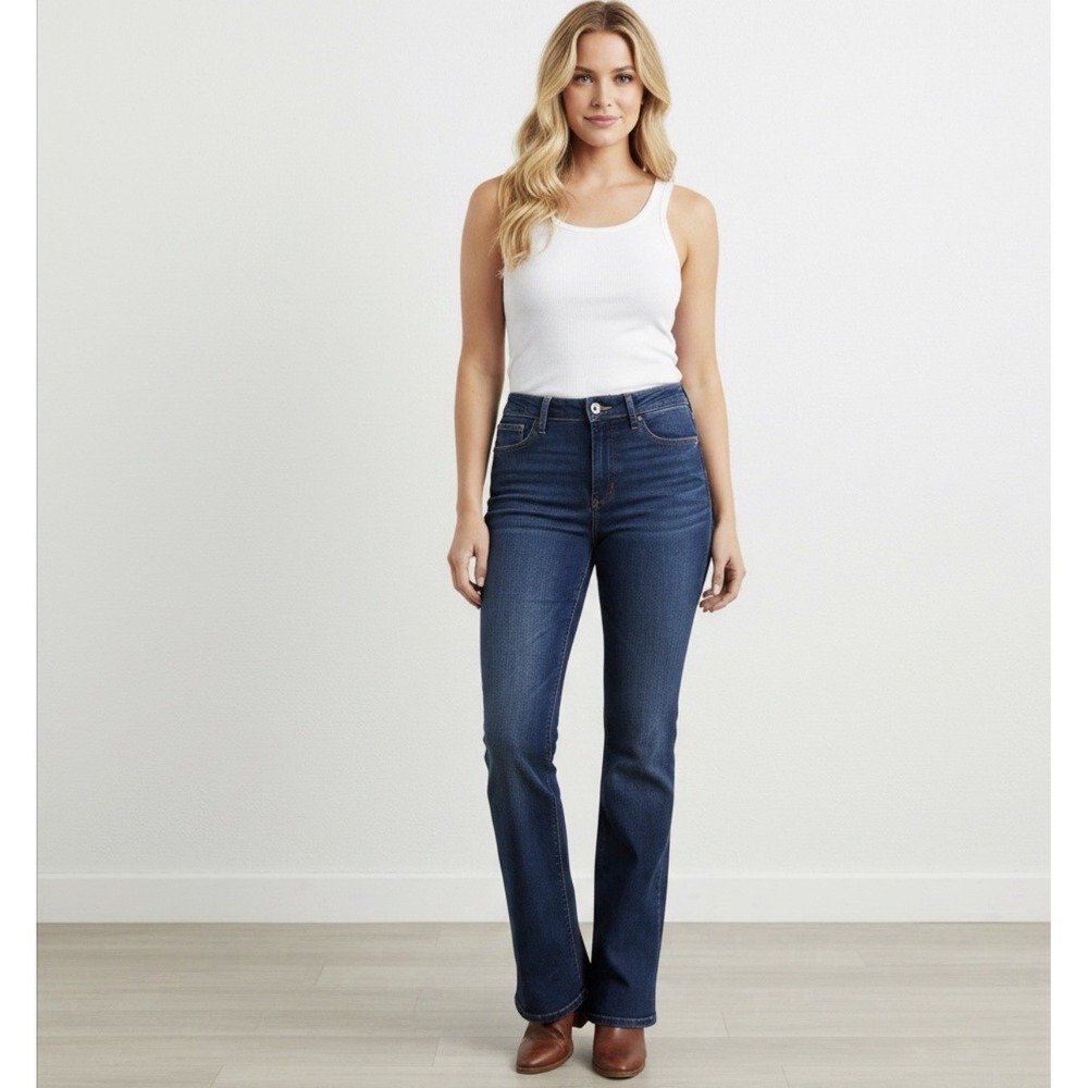 Lucky Brand‎ Womens Mid Rise Bootcut Jeans Dark Wash Size 12 31 Stretch Denim